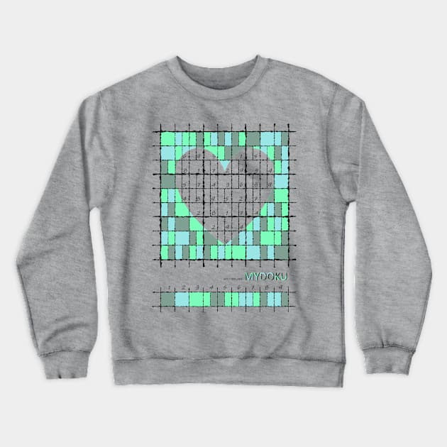 Mydoku_001_V001_004_F: Sudoku, Sudoku coloring, logic, logic puzzle, holiday puzzle, fun, away from screen Crewneck Sweatshirt by Mydoku